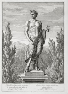 Statue af en Satyr, der holder en klase druer, Versailles, 1672, fra 